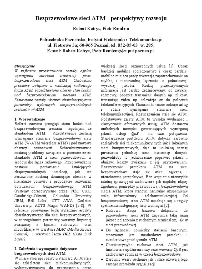 Bezprzewodowe Sieci Lan 802.11 Podstawy Pdf