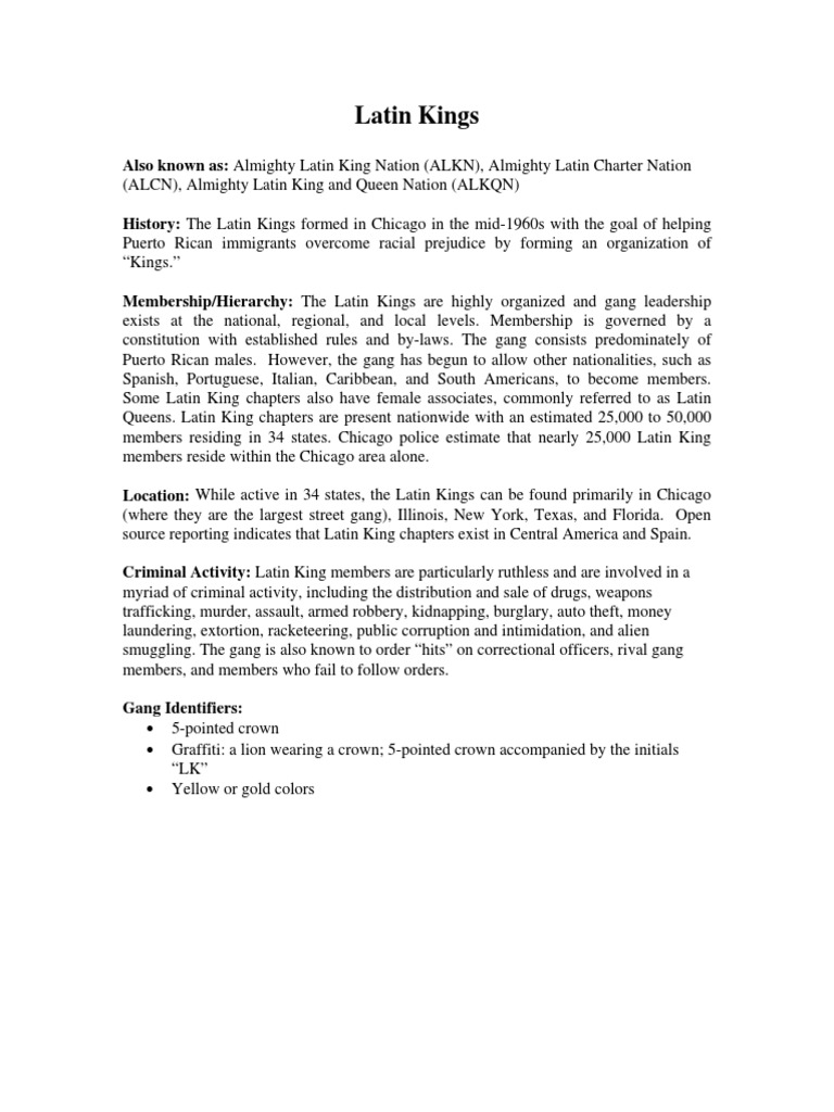 Latin Kings Information PDF