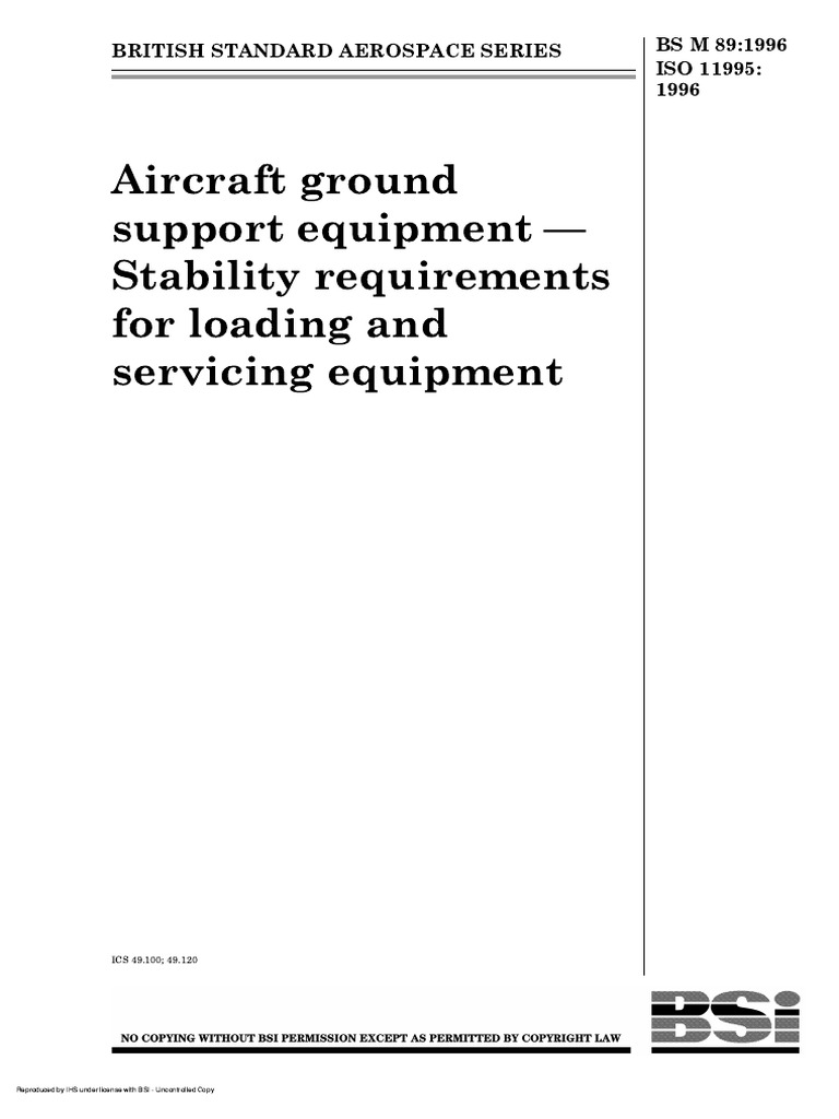 BS M 891996 (1998) Iso 119951996 PDF Aircraft Force