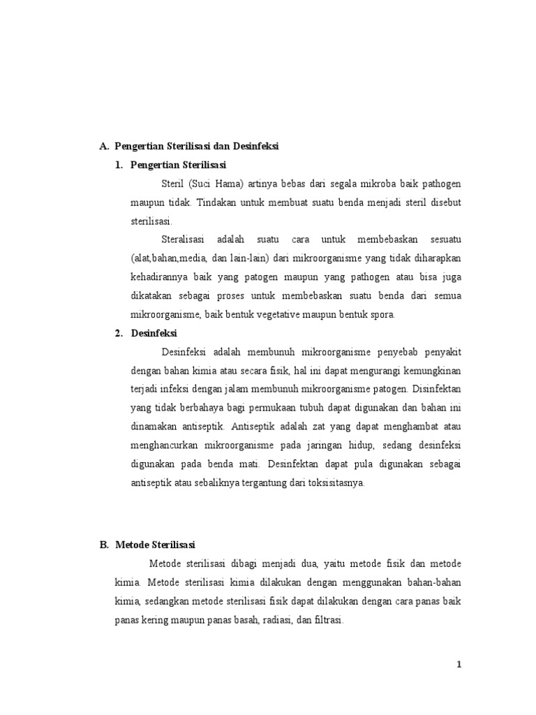 Sterilisasi Dan Desinfeksi | PDF