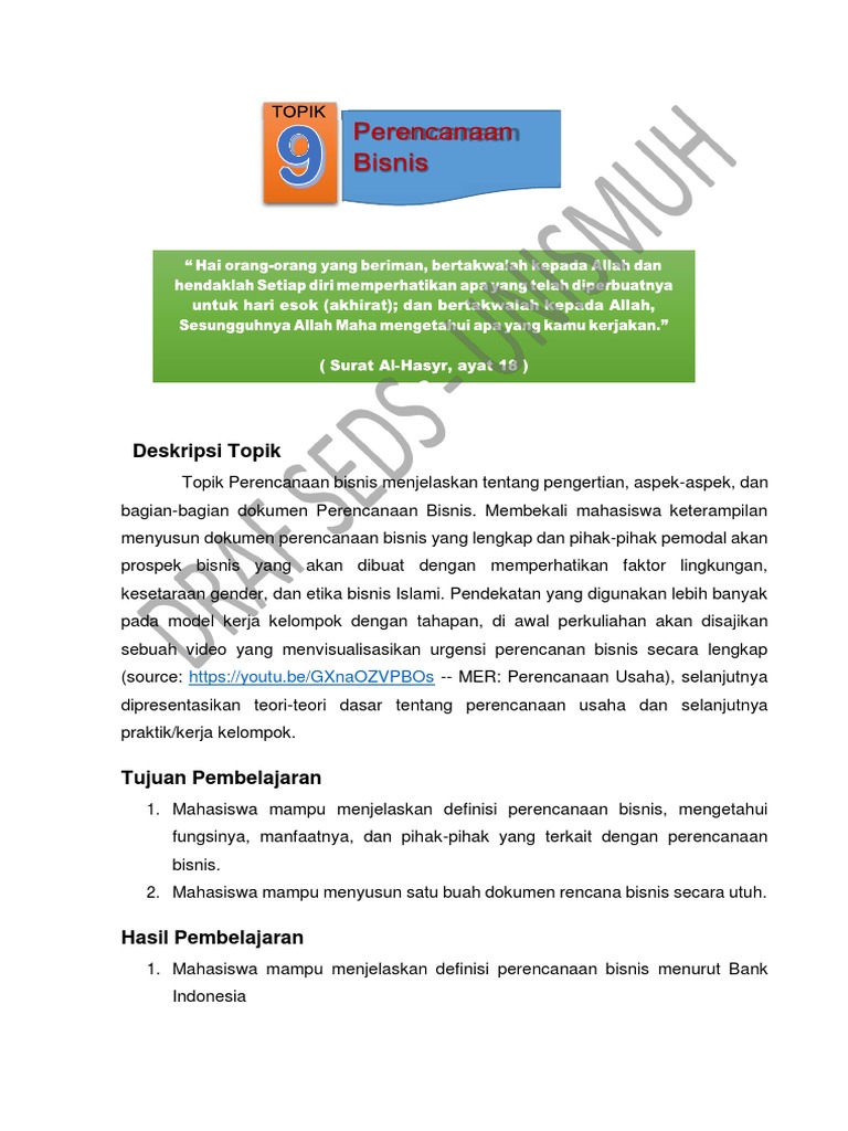 Rencana Bisnis Pdf