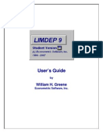 LIMDEP Short Student Manual 9.0