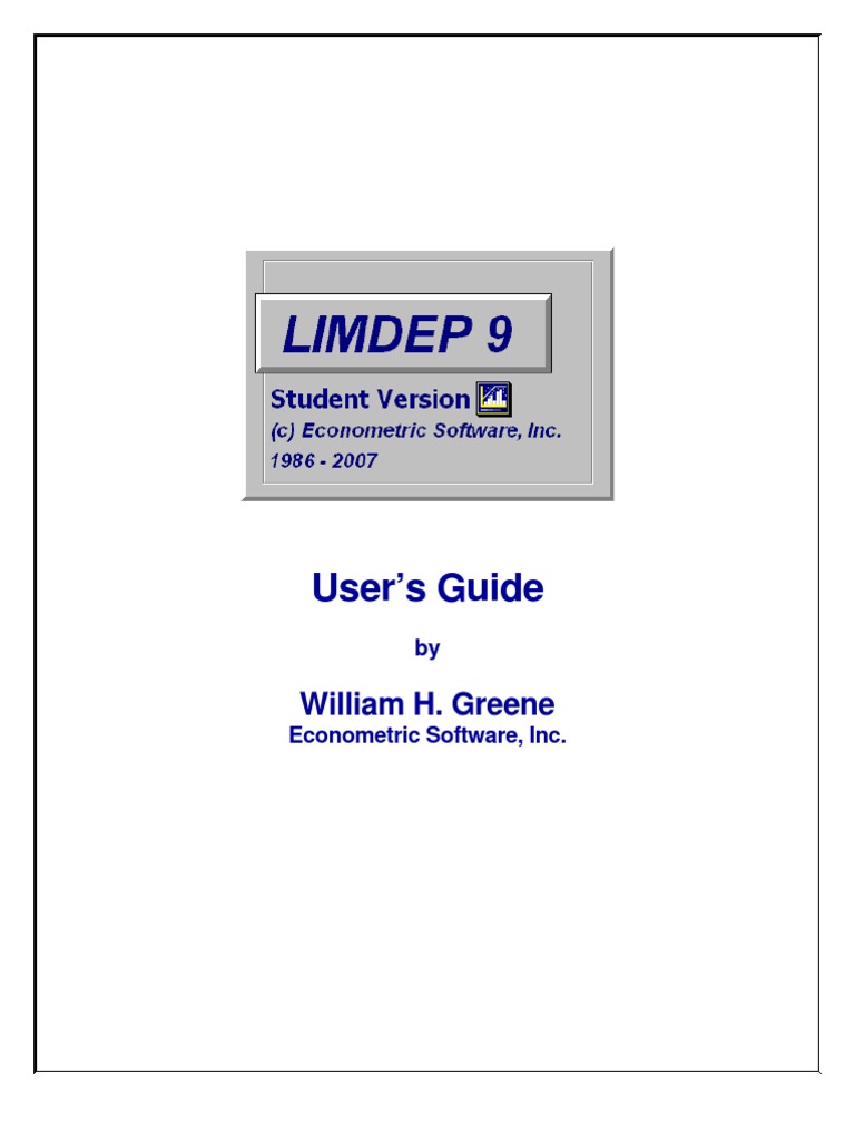 LIMDEP Short Student Manual 9.0 | PDF | Regression Analysis 