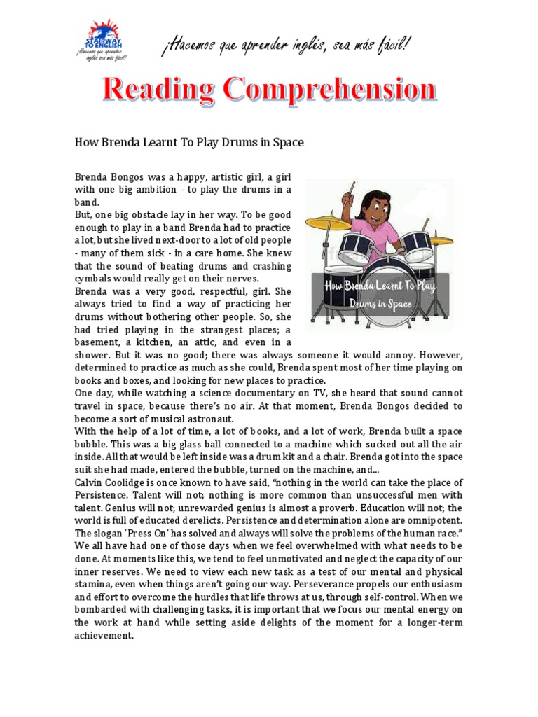 Brenda Learnt To Play Drums in Space PDF Psychology Psychological