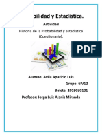 Historia de La Probabilidad y Estadistica, Cuestionario