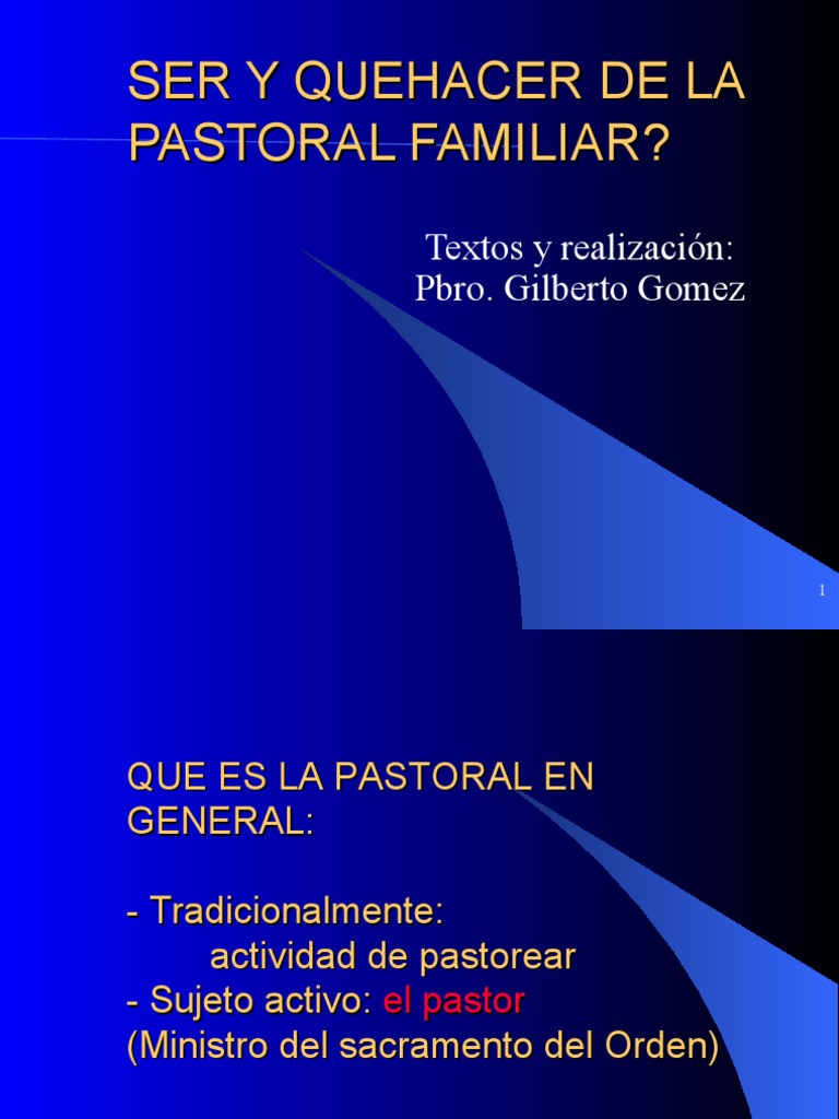 Ser y Quehacer de La Pastoral Familiar | PDF | Iglesia Católica | Familia