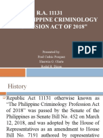 R.A. 11131 "The Philippine Criminology Profession Act of 2018"