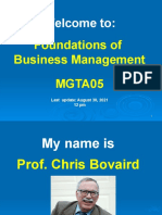 Welcome To:: Foundations of Business Management MGTA05