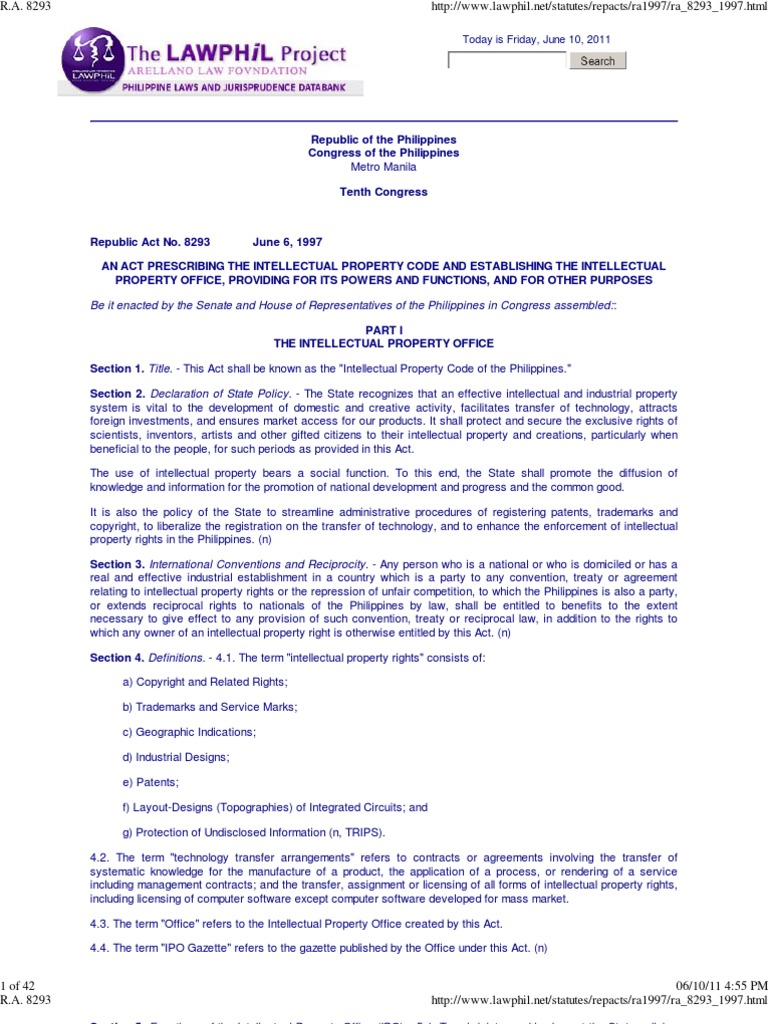 Intellectual Property Code of the Philippines | PDF