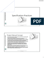 Specification Practices: Project Manual Concept