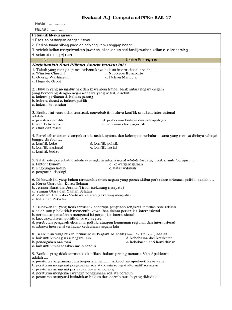 Soal Ulangan Bab 17 Kls Xi | PDF | Politik | Ilmu Sosial
