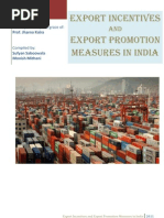Export Incentives by Indian Government