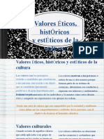 Valores Ticos, Hist Ricos y Est Ticos de La Cultura: Por La Prof - Kimberlys Castro