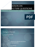 Presentation On Objective Type Questions
