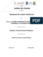 U-5 A-2. - Cuadro Comparativo Entre Costos Estimados y Estandar Grupo