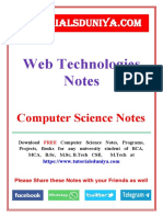 Web Technologies Notes - TutorialsDuniya