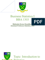 Business Statistics I BBA 1303: Muktasha Deena Chowdhury Assistant Professor, Statistics, AUB