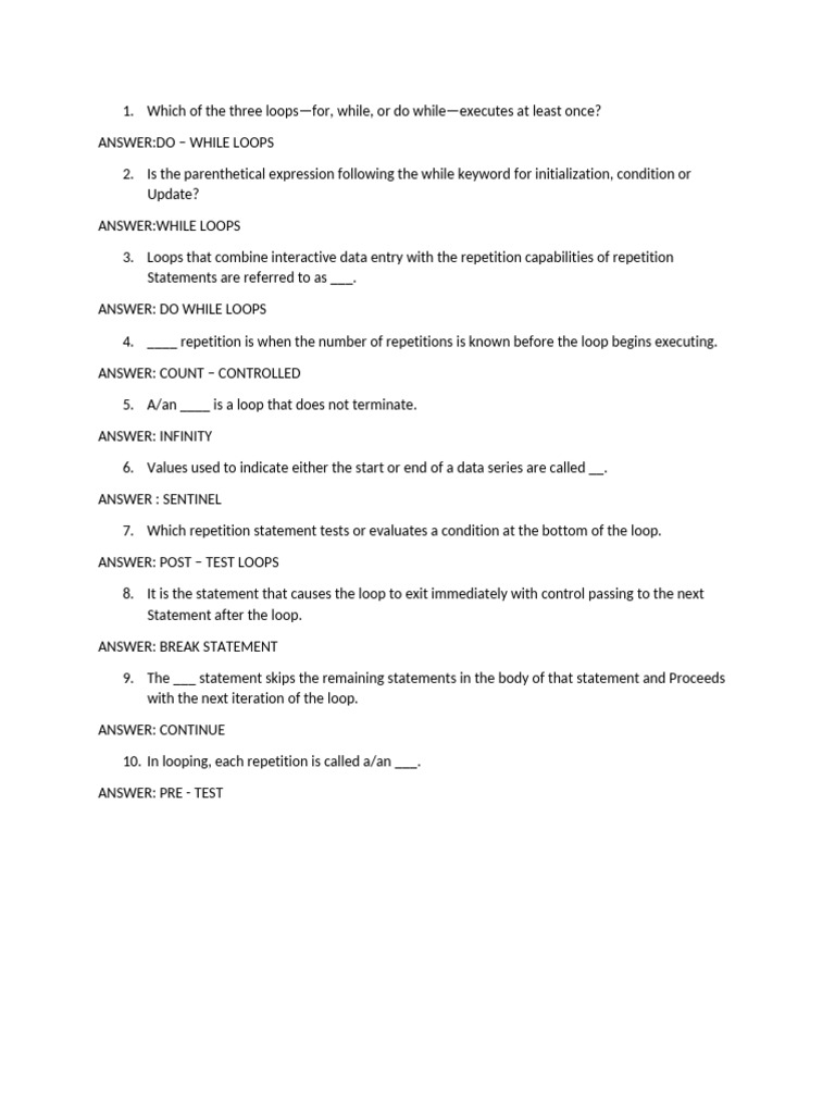 Loop Control Statements Explained | PDF | Computers