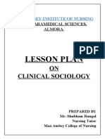 Lesson Plan: ON Clinical Sociology