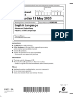 Wednesday 13 May 2020: English Language