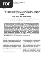 Download Techniques for evaluation of medicinal plant products as antimicrobial agent Current methods and future trends - KUNTAL DAS by DasKuntal SN57580218 doc pdf
