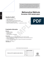 Mathematical Methods - 2020 November Sample Paper - Book 1