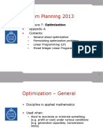 System Planning 2013: Lecture 7: Optimization Appendix A Contents
