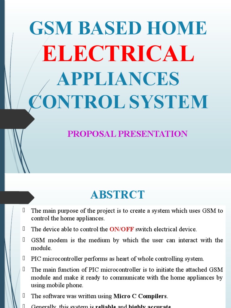 GSM Based Home ELECTRICAL Equipment Control System PDF Mobile