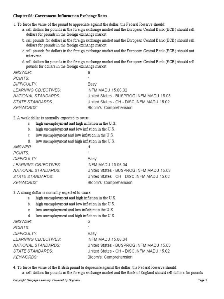 Chapter 06: Government Influence On Exchange Rates: Page 1 | PDF ...