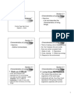 "Biology As A Science": Section 2.1 Characteristics of Living Things