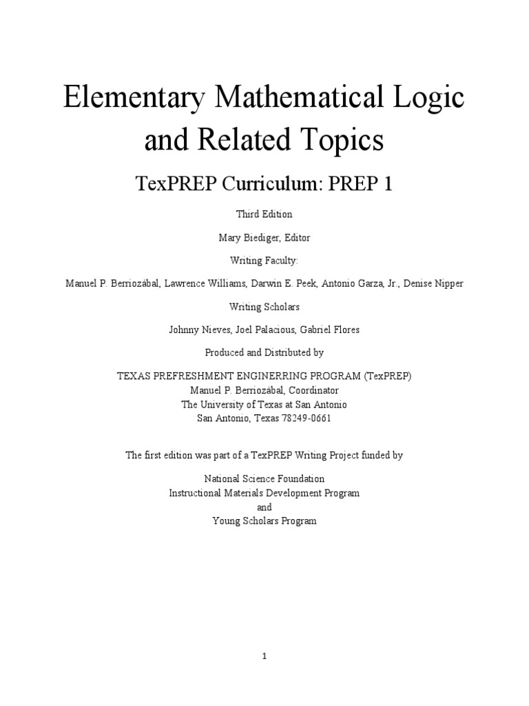 Logic Curriculum | PDF