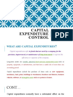 Capital Expenditure Control: DR Palash Bairagi