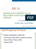 Weighing Net Present Value and Other Capital Budgeting Criteria