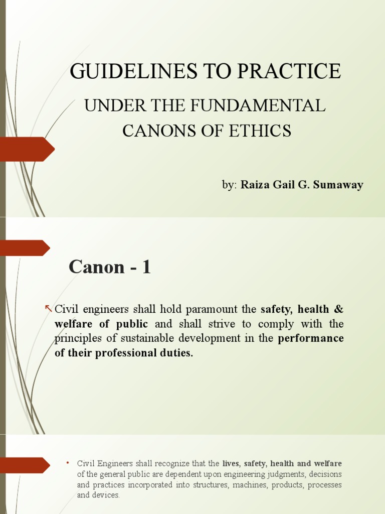 Guidelines To Practice Under The Fundamental Canons of Ethics PDF