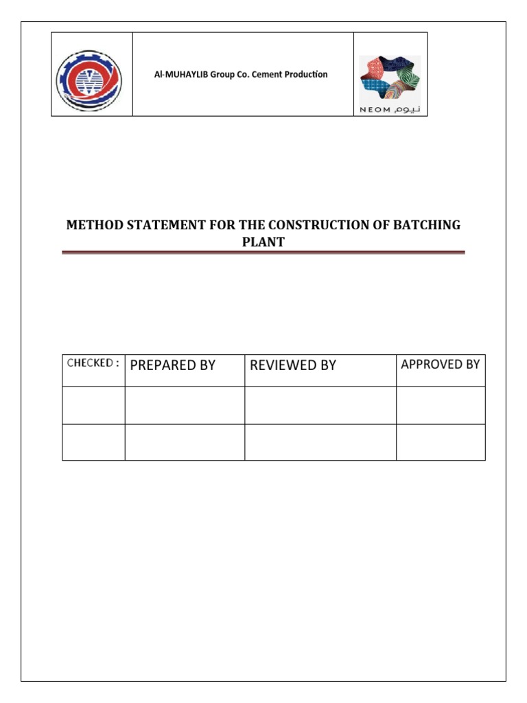 Batching Plant Construction Method Statement | PDF | Crane (Machine ...