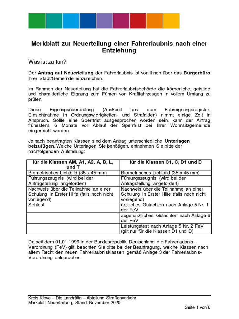 Wiedererteilung Der Fahrerlaubnis Ohne Erneute Praktische Theoretische Prufung