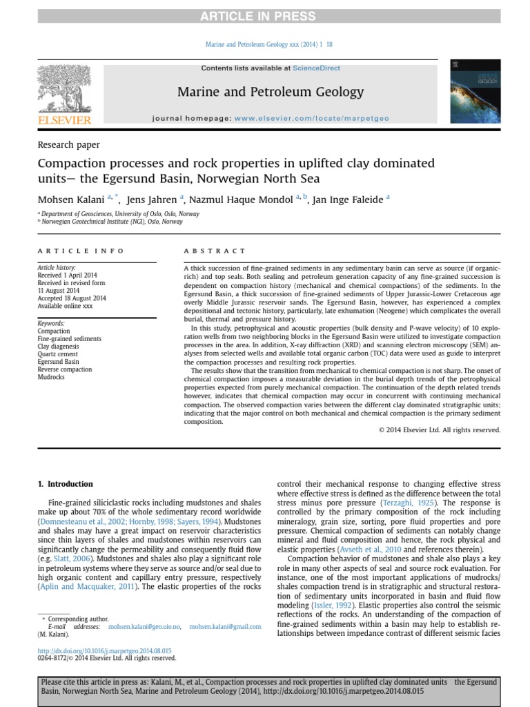 Compaction Processes and Rock Properties | PDF | Shale | Sedimentary Rock