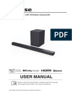 User Manual: Model: Hs212F 2.1 CH Soundbar With Wireless Subwoofer