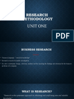 Research Methodology: Unit One