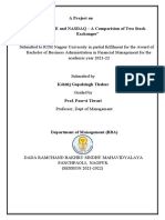 A Project On "Study of BSE and NASDAQ - A Comparision of Two Stock Exchanges"