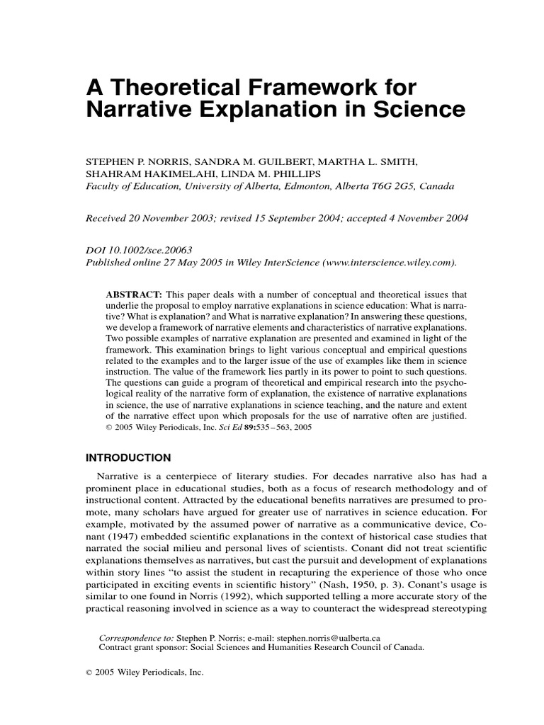 Narrative Framework for Science Education | PDF | Narrative | Science