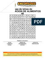 Sopa de Letras de Manipulacion de Alimentos - 40