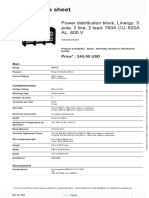 Power distribution block spec sheet