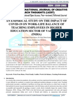 An Empirical Study On The Impact of Covid-19 On Work-Life Balance of Teaching Employees in Higher Education Sector of Vadodara (India)