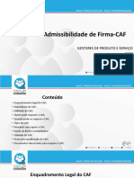 Certificado de Admissibilidade de Firma-CAF: Gestores de Produto E Serviço 2020