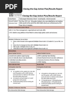 Closing-the-Gap Action Plan/Results Report: by May 2021