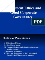 Investment Ethics and Good Corporate Governance