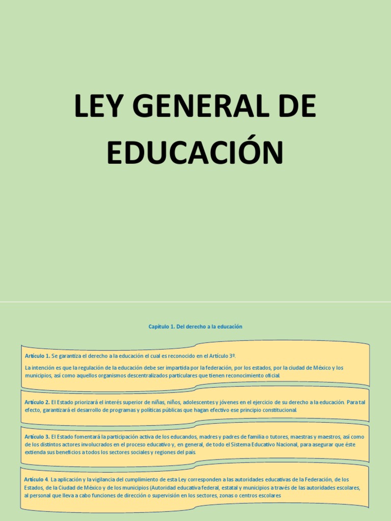 Ley General de Educación | PDF | Educación de la primera infancia ...