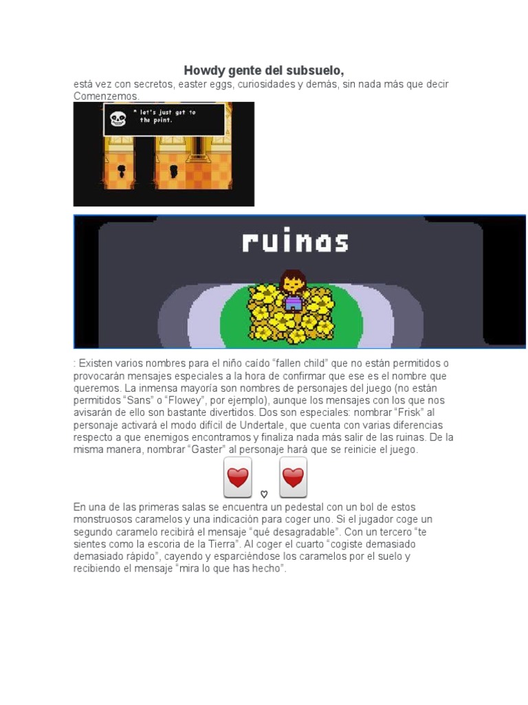 Easter Eggs y Secretos de Undertale | PDF | Poesía, image size:768x1024