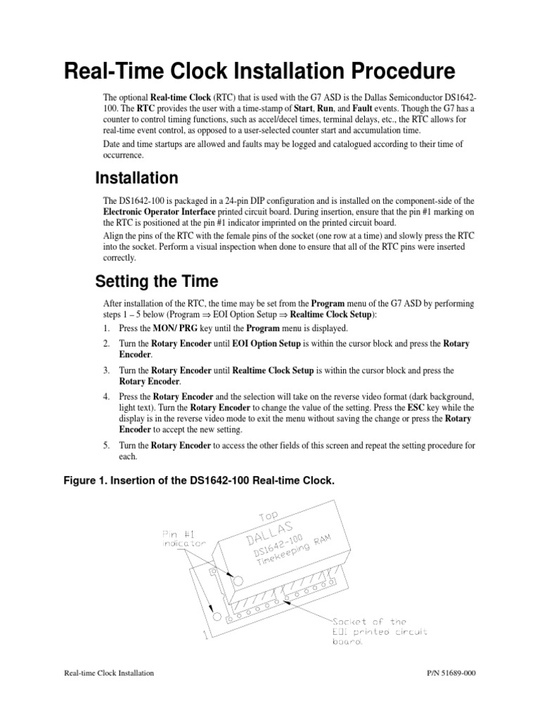 RealTime Clock Installation Procedure PDF Menu Real